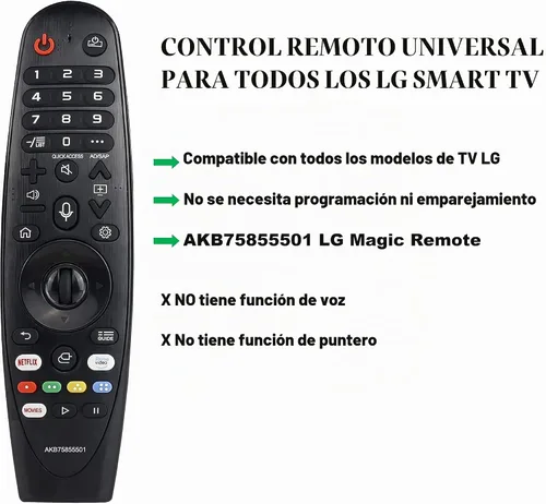 Vista 2 de Control remoto universal para LG Smart TV Magic Remote, compatible con todos los modelos para LG OLED UHD 4K NanoCell Series Smart TV