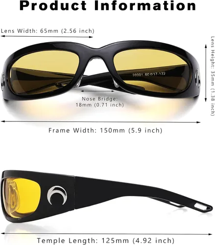 Vista 8 de Pro Acme Wrap Around Oval Sunglasses with Moon Fashion Sports Sunglasses Futuristic UV400 Shades Y2k Trendy
