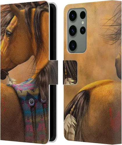 Vista 265 de Head Case Designs Officially Licensed Laurie Prindle A Morgan Christmas Western Stallion Leather Wallet Case Compatible with Samsung Galaxy A07 4G