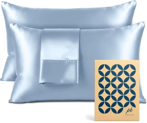 Vista 29 de Pure Bedding Sábanas de satén de lujo para cama individual de hotel, juego de sábanas de microfibra extra suave de 1800, resistente a las arrugas, a