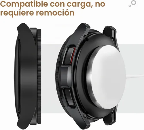 Vista 5 de Pack de [2+2+3] Goton 3 en 1 para Samsung Galaxy Watch 6 Classic de 47 mm, protector de pantalla de 3 piezas de vidrio templado HD anti-vaho + 2
