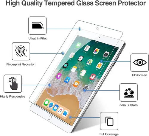 Vista 5 de ProCase Funda rígida delgada para iPad Pro 9.7 con 2 protectores de pantalla de vidrio templado para iPad 9.7 2018 y 2017 / iPad Pro 9.7 / iPad Air