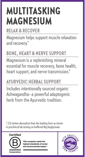 Vista 8 de New Chapter Suplemento de magnesio + Ashwagandha, 325 mg con glicinato de magnesio para relajación muscular y recuperación, salud del corazón