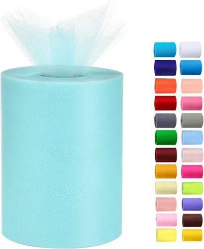 Vista 8 de Rollos de tul de 6 pulgadas por 100 yardas (300 pies) de tela de carrete de tul para bricolaje, faldas tutú, bodas, baby shower, manualidades