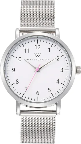 Vista 12 de Wristology 2 Sizes Easy Change Band Numbers Watch Metal Mesh Band - Interchangeable Stainless Steel Strap - to Read Analog Nurse with Second Hand