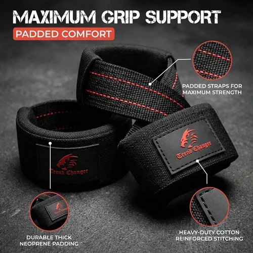 Vista 3 de Figura 8 Correa de elevación acolchada correas de levantamiento de peso muerto resistentes Correas de levantamiento de pesas Strongman Axle Bar