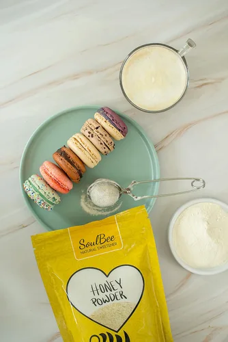 Vista 3 de SoulBee Honey Powder - Miel deshidratada como edulcorante natural para bebidas y comidas, baja en calorías y disolución fácil y rápida en líquidos