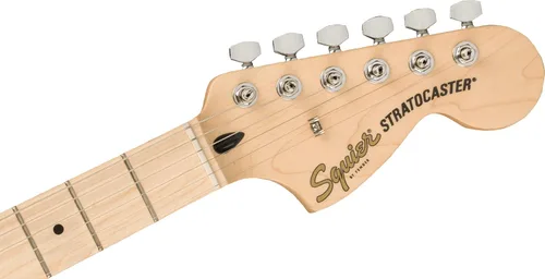 Vista 7 de Guitarra eléctrica Squier Affinity Series Stratocaster FMT, color Black Burst, diapasón de maple Pastillas Hss, cuerpo de álamo con parte superior