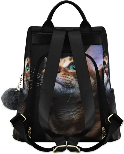 Vista 2 de ALAZA - Mochila para mujer, antirrobo, a la moda, bolsa de hombro, hermoso búho y gatito