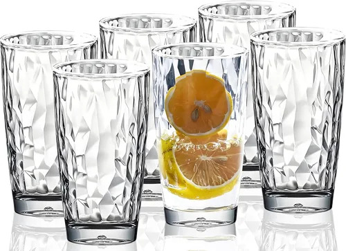 Vista 20 de Vasos irrompibles de Tritan de 10 onzas, vasos de acrílico inastillables, sin BPA, vasos de plástico duro, reutilizables, para cocina, agua, juego