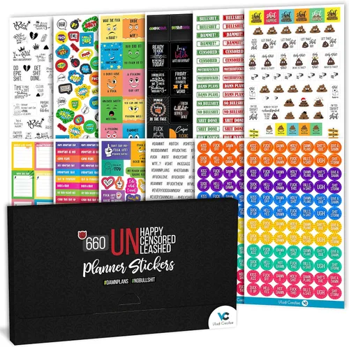 Vista 10 de Vladi Creative Busy Mom - Calcomanías para planificar, más de 2190 piezas, 18 hojas, calcomanías decorativas y coloridas que aumentan