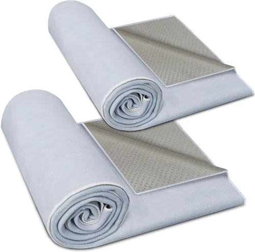 Vista 9 de Toalla de yoga caliente antideslizante, paquete de 2 toallas de yoga gruesas y suaves, absorbentes del sudor, con punto de agarre, 72 x 26 pulgadas