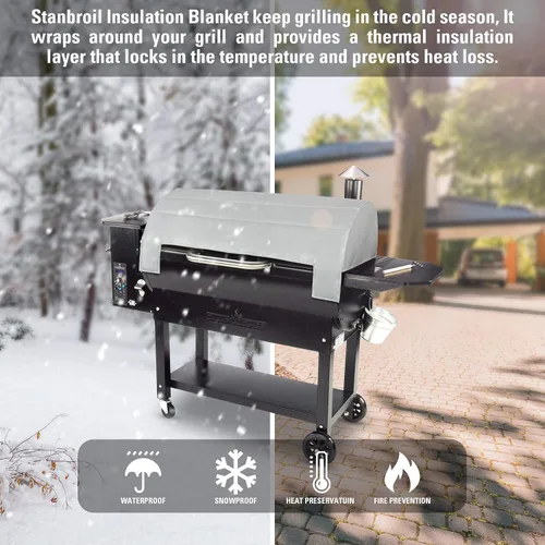 Vista 4 de Stanbroil Manta aislada para parrillas de pellets Smokepro de 36 pulgadas de Camp Chef, incluyendo SGX36, LUX36, PG36SGX, PG36LUX parrillas, 37 x 36