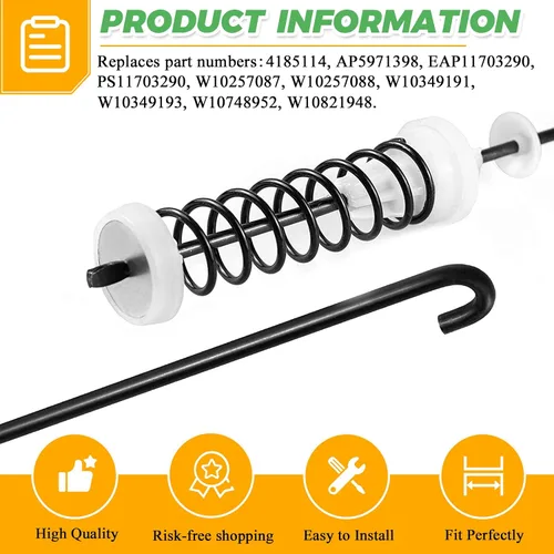 Vista 3 de W10780048 WTW4800XQ4 WTW4800XQ1 RTW4640YQ1 ATW4675YQ1 Reemplazo de varilla de suspensión para lavadora Whirlpool Kenmore Maytag Amana WTW4800XQ2