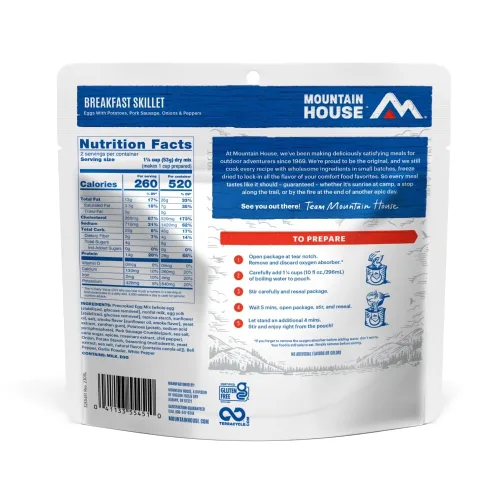 Vista 2 de Mountain House - Sartén para el desayuno Comida deshidratada para mochileros y campistas Pack de 6 Sin gluten