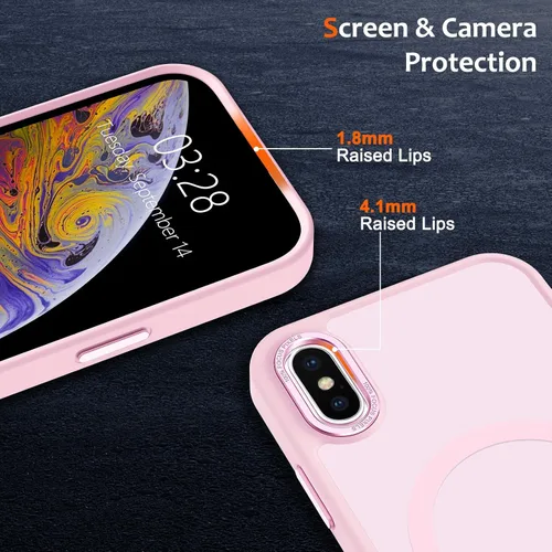Vista 225 de Anuck - Funda magnética para iPhone 11 compatible con MagSafe, carcasa trasera mate translúcida dura, borde de TPU, delgada, resistente a impactos