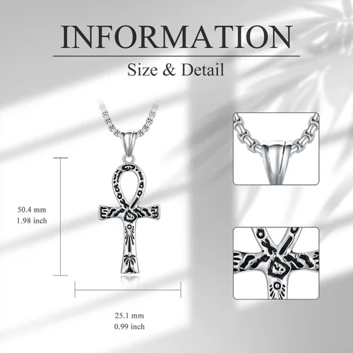 Vista 2 de Regalos de Navidad de acero inoxidable Crucifijo Crucifijo colgante collar para hombres, religioso Jesús católico, joyería católica, regalos