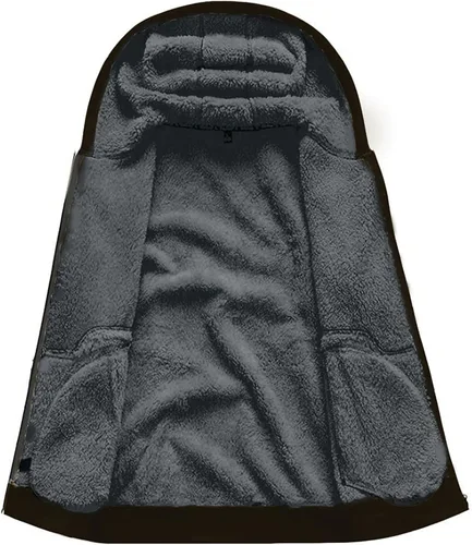 Vista 3 de mrcmuu Chaqueta azteca para hombre, talla grande, abrigo con forro de sherpa, cremallera completa, abrigo, con estampado azteca occidental