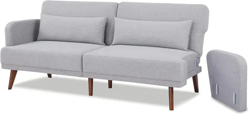 Vista 6 de Artdeco Home - Sofá biplaza de 76 pulgadas, sofá cama convertible con respaldo ajustable, reposabrazos extraíbles, sofá cama con 2 almohadas