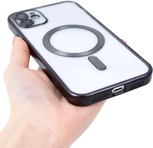 Vista 2 de Matallic - Funda transparente brillante para iPhone 11, compatible con Magsafe con protección completa de cámara chapada