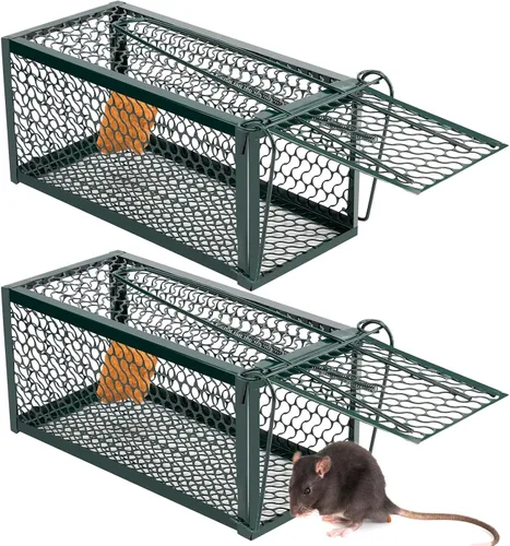 Vista 10 de Qualirey 1 Pieza Trampa Humana para Ratas Ardilla Listada Roedor Ratón Ardilla Trampa de 9.1 x 4.5 x 4.5 Pulgadas Animales Vivos Ratón Topillos