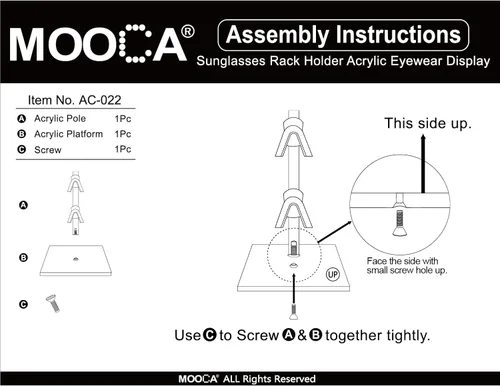 Vista 7 de MOOCA Juego de 2 piezas de soporte acrílico de alta calidad para gafas, soporte para gafas de sol, soporte para lentes de sol, soporte de marco