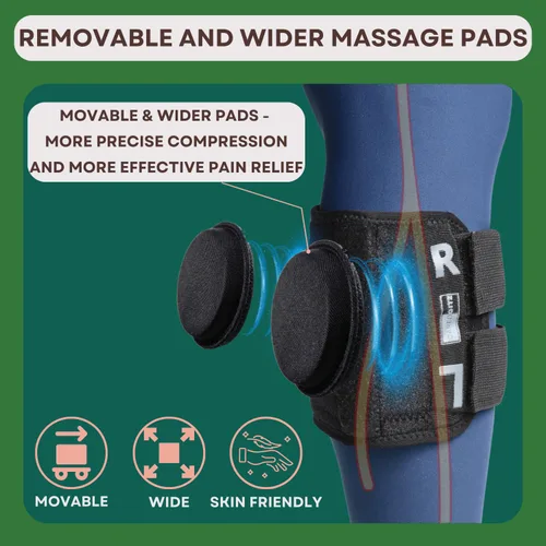 Vista 3 de Soporte para aliviar el dolor de ciática, dispositivo de alivio del dolor del nervio ciático con almohadillas de presión móviles duales, rodillera
