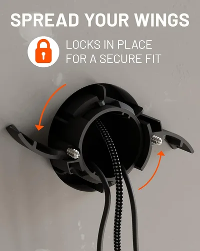 Vista 6 de ECHOGEAR Ocultador de cable de TV - Kit de gestión de cables mini en pared de 2.5 pulgadas, corrector de cables para televisores montados en la Negro