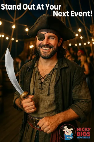 Vista 6 de Nicky Bigs Novelties Disfraz de arma pirata de plástico de lujo, diseño de bucanero