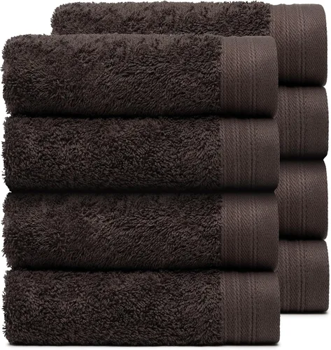 Vista 17 de Juego Premium de Toallas de 16 Toallas de Mano de 18" x 30" Color: Negro 100% Algodón 16 Toallas de Mano Ultra Suaves y Altamente Absorbentes