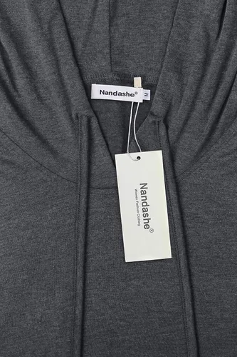 Vista 3 de Nandashe Sudaderas con capucha tipo túnica con cuello en V y manga larga con bolsillo tipo canguro para mujer