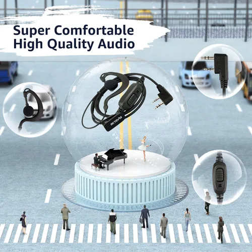 Vista 8 de Retevis RT19 Mini Walkie Talkie, Walkie Talkies con auricular, 1300 mAh, clip de metal, portátil, radio bidireccional compacta para adultos