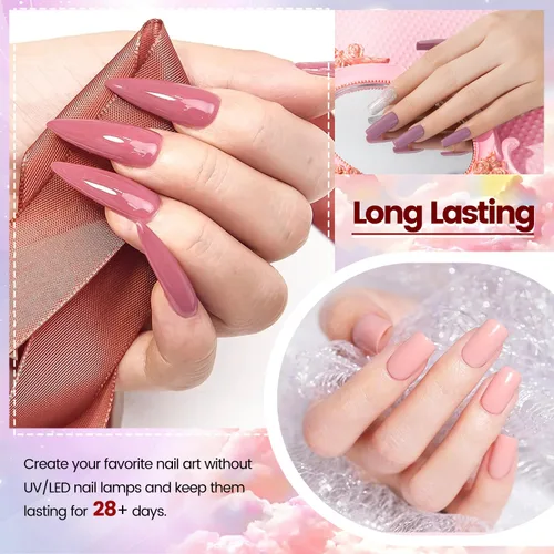 Vista 5 de OpenLive Kit de polvo de inmersión para uñas, kit de inicio de polvo de inmersión de uñas de 56 colores, secado rápido, para manicura de inmersión
