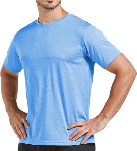 Vista 4 de Paquete de 5 camisetas de ajuste seco para hombre, camisetas atléticas de manga corta para correr, gimnasio, entrenamiento, para hombre