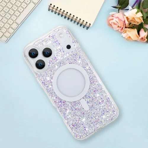 Vista 5 de Bonoma for iPhone 17 Pro Max Case 2025 Bling Crystal -Glitter Crystal Brillantina Cristal