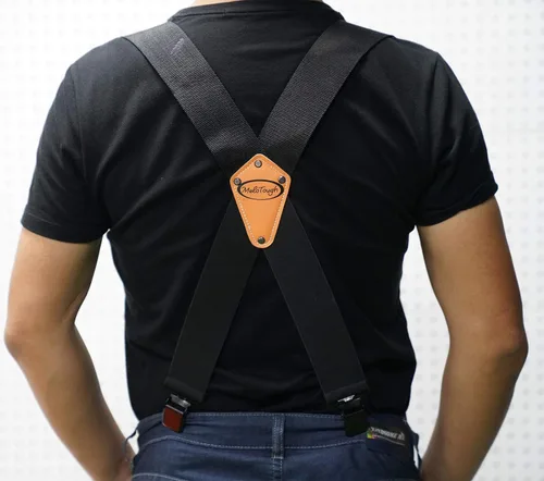 Vista 5 de Melo Tough - Tirantes de fuerza industrial para hombre, tirantes parciales elásticos para comerciante, tirantes de 2 pulgadas de ancho