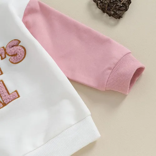 Vista 6 de FOCUSNORM Conjunto de sudadera con letras de leopardo para recién nacido, ropa de otoño e invierno