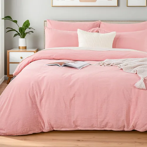 Vista 57 de NEXHOME PRO Funda de edredón Twin XL 100% algodón lavado, transpirable, duradera, texturizada, similar al lino, juego de ropa de cama para el hogar
