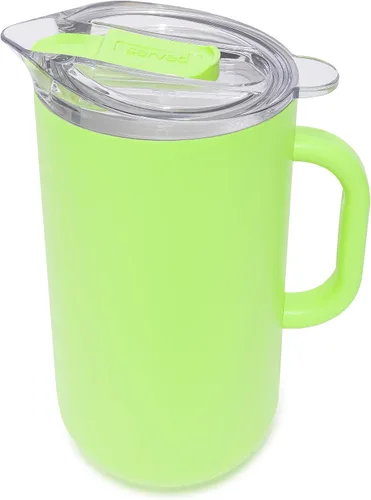 Vista 9 de Jarra Premium Aislada de Served (0.87 cuartos de galón/66oz) - Jarra de Acero Inoxidable con Pared Doble, Forrada en Cobre con Tapa - Jarra Térmica