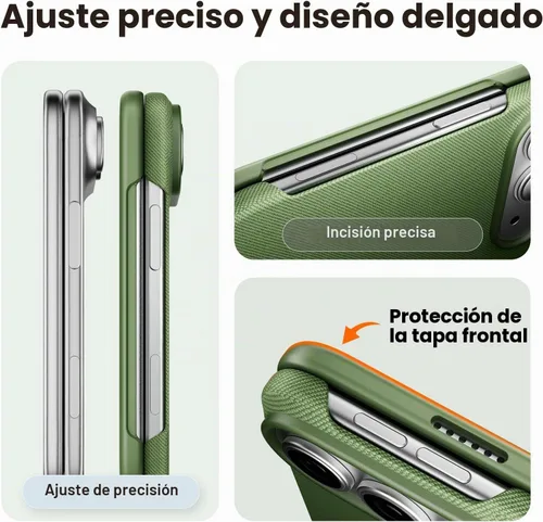 Vista 4 de Mkeke Funda para iPhone Duo Techwoven Verde
