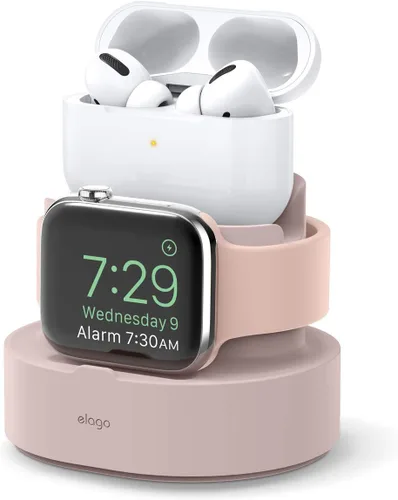 Vista 9 de elago Estación de carga 2 en 1 para productos Apple, diseñada para AirPods, AirPods Pro, iPhone, Apple Watch [cables no incluidos] (blanco clásico)