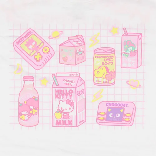 Vista 4 de Hello Kitty And Friends - Camiseta con diseño de cuadrícula para mujer