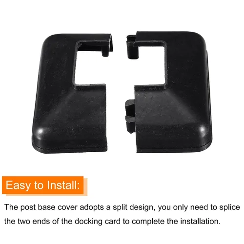 Vista 4 de uxcell Falda para poste, 4 piezas de 1.614 x 1.614 in/1.61 x 1.61 pulgadas, estilo dividido, cubierta de base de poste para valla, escalera