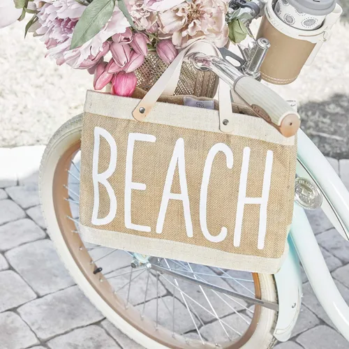 Vista 2 de Santa Barbara Design Studio Hold Everything - Bolsa de yute impermeable, mini, playa