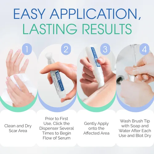 Vista 3 de Suero de gel para cicatrices de silicona 100% – Aplicador de cepillo ultrasuave para procedimientos cosméticos y exfoliaciones faciales, cuidado