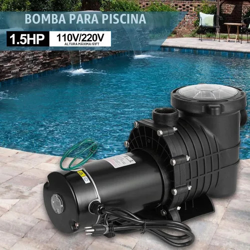 Vista 2 de TOPDEEP Bomba de piscina de 1.5 HP para enterrar, bomba de piscina autorecortable sobre el suelo, bombas de piscina de una sola velocidad de doble