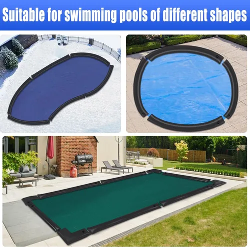 Vista 7 de 10 paquetes de bolsas de agua para piscina de 0.6 mm de espesor con pesas para cubierta de piscina en las esquinas, tubos de agua para piscina
