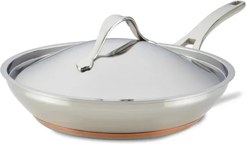 Vista 14 de Anolon Nouvelle - Juego de ollas y sartenes de acero inoxidable, 10 piezas Stainless Steel Cookware Set with Lids, Oven Safe to 500°F, Durable
