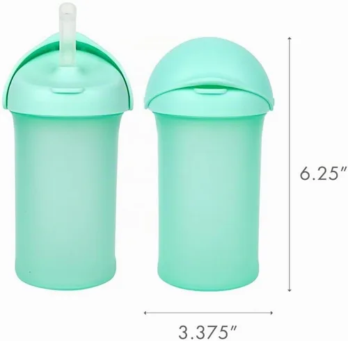 Vista 5 de Boon Swig - Taza de silicona para niños pequeños, 9 onzas. Menta