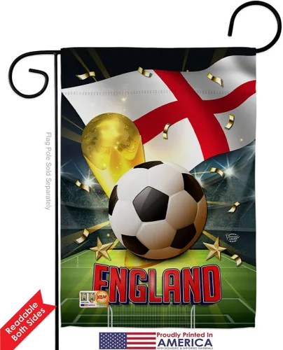 Vista 2 de Bandera estadounidense de la Copa Mundial de la FIFA de Inglaterra para patio, porche, césped, jardín, decoración al aire libre, tapiz para el Qatar